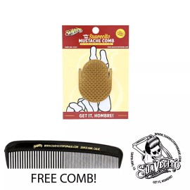 Suavecito Palm Brush - Mustache Finger Comb (Red, Blue, Gold, Silver, Black) - Mustache Comb Gold