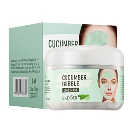 Cucumber Bubble Mud Mask, a facial treatment with cucumber extract and coix lacryma, moisturizing formula for all skin types