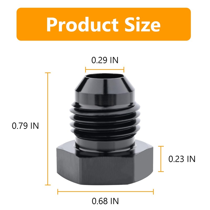 6AN Male Flare Thread Blanking Plug Fitting Hex Head Plug