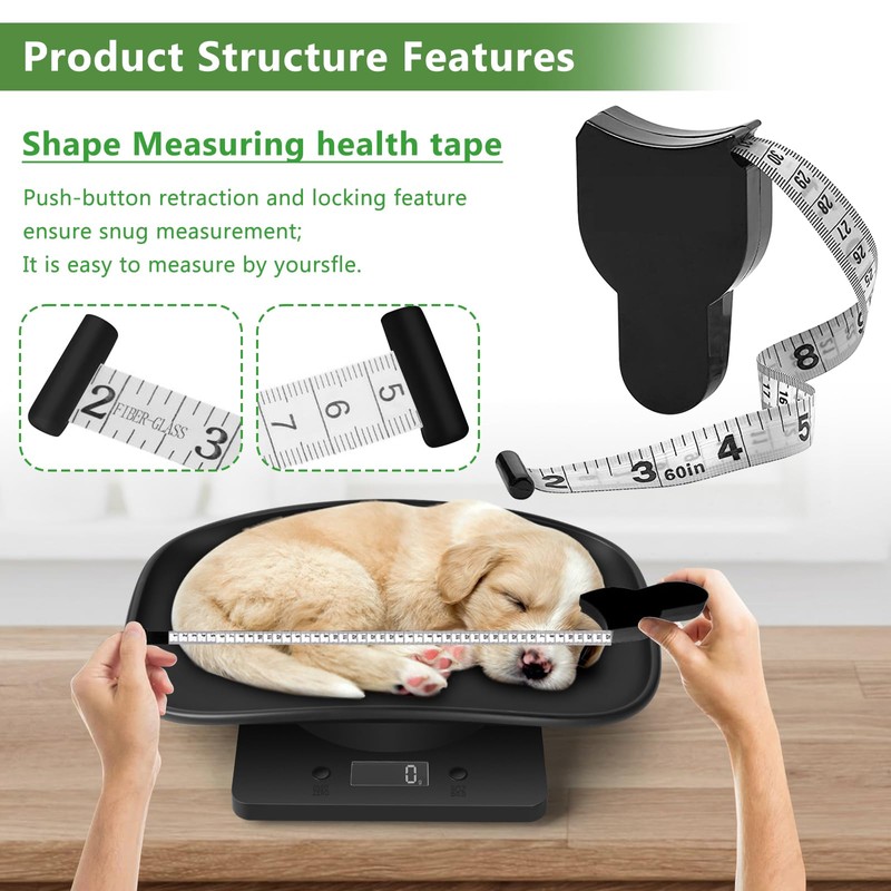 Absdefen Digital Pet Scale, Up to 33.1 lbs (15 kg),