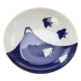 Mino Ware 145057 (5) Small Plates, Set of 5, Fuji Chidori