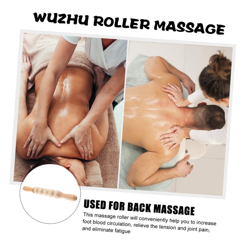 Outanaya Wooden Back Massager Roller Stick for Body and Acupoint
