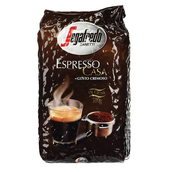 Segafredo Zanetti Espresso Casa whole bean coffee 17.6oz/500g bag (Pack of 6)