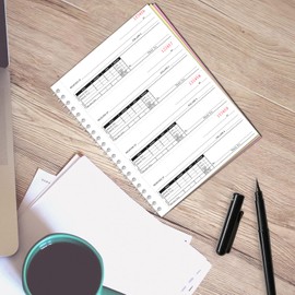 Coil-Bound Cash Receipt Books (Form NC-146-4) - 8.5" × 11" Book with Cover, Carbonless 4-Part (White, Canary, Pink, Gold), 3 Internal Perforations - 200 Receipts/Book (4 Receipts/Page) - Pack of 4