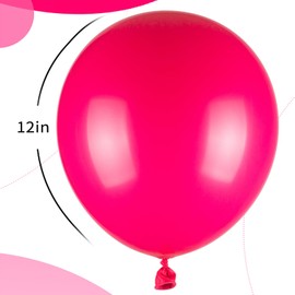 110pcs Hot Pink Balloons, 12inch Pink Latex Party Balloons, Helium Quality for Birthday Baby Shower Wedding Anniversary Party Decorations(With 2 Pink Balloons)
