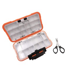 Milepetus Waterproof Fishing Lure Box Spoon Hooks Baits Storage Tackle Box Containers for Casting Fishing Fly Fishing,Large/Medium/Small Lure Case Available (Orange-Large)