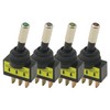 4Pcs LED 12V Toggle Switch On/Off Rectangle 3 Pin 12V