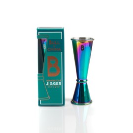 Rainbow Chrome Finish Japanese Double Jigger for Bartending|2 oz 1 oz Jiggers Shot Pourer Measuring Tool|Bar Tools|Cocktail Alcohol Measuring Cup|Liquid Measuring Tool