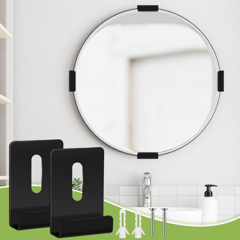 SiliFine 12 Pcs Metal Mirror Clips Holder Wide Channel Mirror