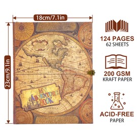 My Adventure Book Scrapbook Photo Album Retro Style Embossed Cover travel scrapbook couples scrapbook For Couples,Memory Book For Anniversary Wedding