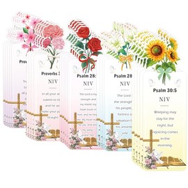 Religious Inspirational Bible Verse Bookmark 50 Pcs Religious Scripture Book Marks Bible Prayer Cards 2 x 5.5 Inch Motivational Verse Page Marker for Reading Women,Book Lovers,Church Gifts