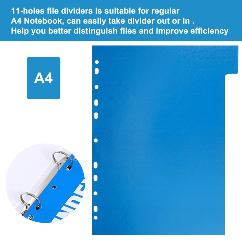 A4 Dividers, 12-Piece Folder Index, A4 Dividers, Pastel Folders, with