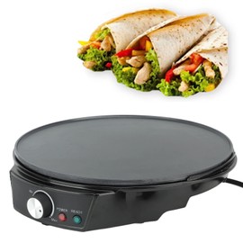Yctze Electric Crepe Maker, Pancake Crepe Maker 900W Electric Crepe Maker Griddle 30cm Nonstick Grill Pan Adjustable Temperature Control for Home