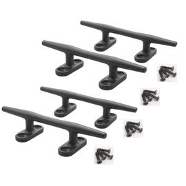 Thorn Boat Black Cleat Dock Marine 316 Stainless Steel Open Base Cleats W/Fasteners (5 Inch 4pcs)