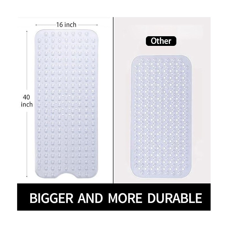 N/A Non-Slip Bathtu Mat (40 X 16) Extra Long Drain