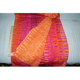 Batik Pink & Orange Graphic Design Cotton Fabric Sewing Quilting Craft 18 x 44"
