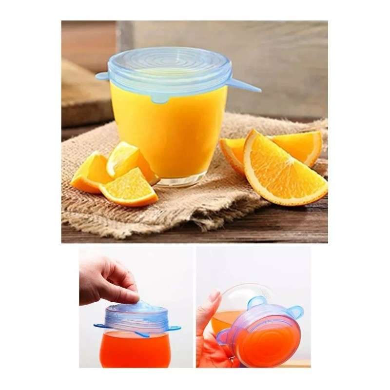 Total Supplier Tapas De Silicon Envases Kit De 6 Piezas