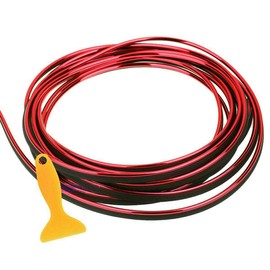 Riloer DIY Car Interior Strip Decoration Universal 5 m ABS 3D Strip with Tool Interior Decoration Trim Accessories Electroplating Red