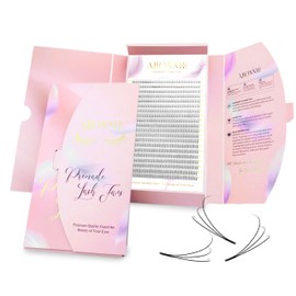 Premade Fans Eyelash Extensions, 800 Fans 3D 14mm Mix Promades Eyelash Fans,0.07 Thickness C Curl Premade Lash Fans, Handmade Premade Fans Volume Lash Extensions (Short Stem 3D 0.07-C 14mm)