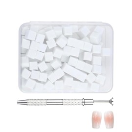 KEMUZ 100 Stück Nail Art Schwamm mit Metallgreifer, Sponge Brush Applikator, Nageldesign Zubehör Schwammpinsel, Verwendet, um eine Vielzahl von Gradient Nail Art Art Patterns zu Erstellen