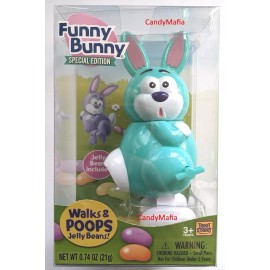 Funny Pooping Easter Bunny Jelly Bean Walking Dispenser Easter Basket Candy - Teal