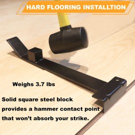 Heavy Duty Pull Bar and Pry Bar, Professional Pull Bar Flooring Installation Tool, Pry Bar with Solid Square Steel Block and Protective Felt Underside for Laminate Wood Flooring Installation