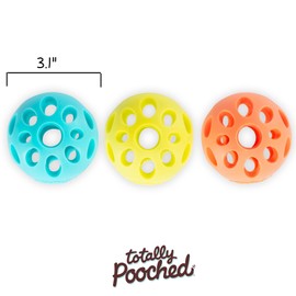 Messy Mutts Totally Pooched Huff'n Puff Ball | 3.1” TPR Puzzle Ball for Dogs | 2-in-1 Durable Interactive Toy and Tooth Cleaner | Green