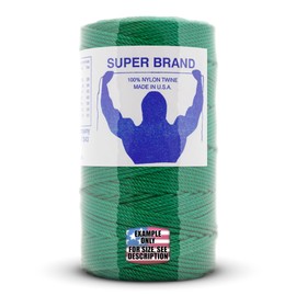 Green Nylon Twine, Twisted. Size #18, 1/4 lb 6-Pack