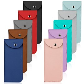 YFDFFSDCY 10 Pack Soft Eyeglass Case Assorted Colors Leather Glasses Case Portable Glasses Pouch Eyewear Glasses Bag for Women Men