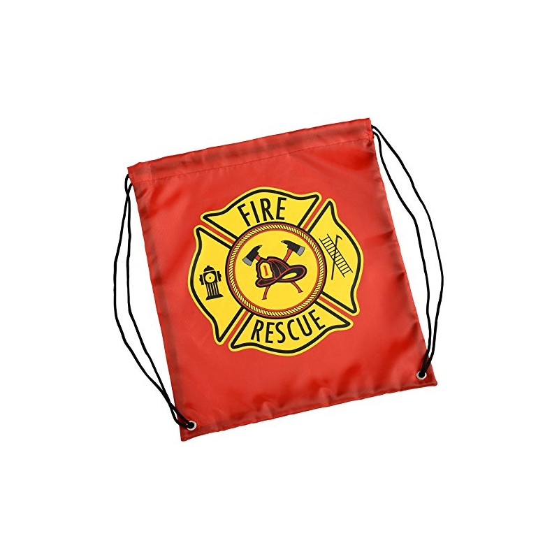 Aeromax Firefighter Drawstring Backpack Red, 6 Pack Drawstring Backpack