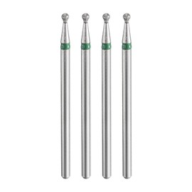 sourcing map 4pcs 100-120 Grits Diamond Grinding Bit 1.8mm Ball Head 2.35mm Shank 1.8mm Length Stone Sanding Drill Bits Rotary Tool for Ceramic Glass Nails Grinding Polishing