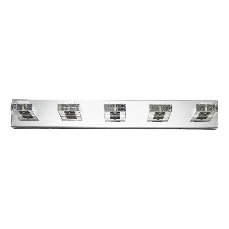 Ship in USA,31" Modern Chrome 5-Light LED Vanity Light,Square Acrylic