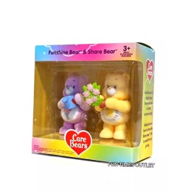 carebears Care Bears Flocked Figures Pack Of 2 Funshine Bear and Share Bear Collectible