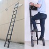 Telescoping Ladder 10.5FT/3.2M Aluminum Black Telescopic Extension Ladder Retraction Portable