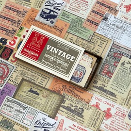 Stickers Flake Stickers Collage Material 60 Retro Stickers Paper Material English Ticket Deco Memo Pad Notebook Notebook Letter Schedule Design Paper - Tickets