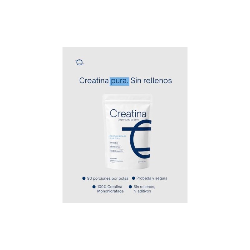 ZONE Creatina Monohidratada 100% Pura | Creatina Micronizada en Polvo
