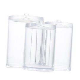 Ciieeo Cotton Pad Storage Tube Makeup Cotton Organizer Clear Acrylic Box Dustproof 3 Compartment for Home Hotel