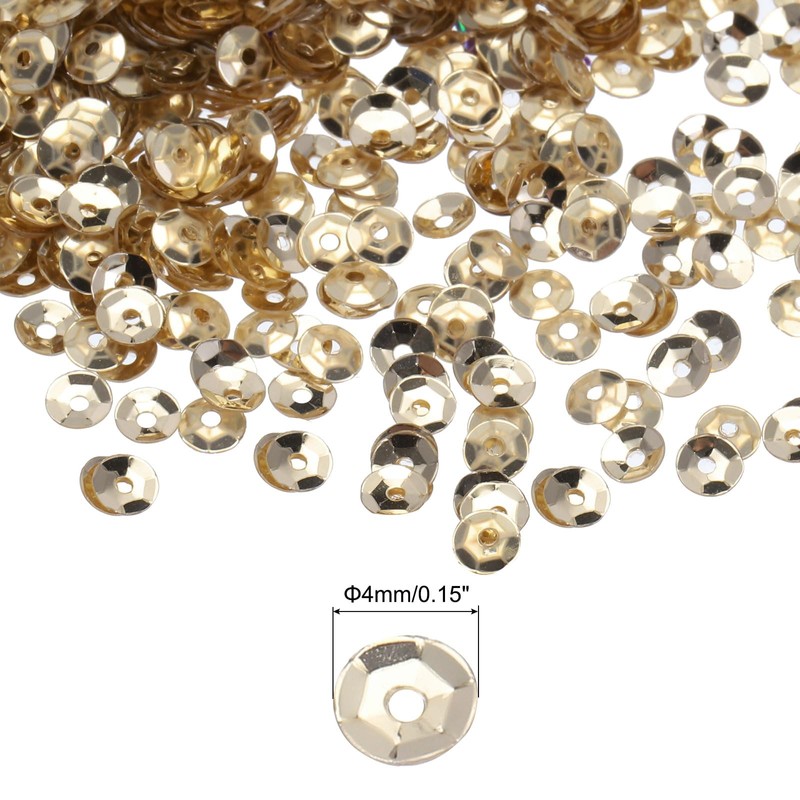 MECCANIXITY Loose Sequins 4MM Silver Backed Sequins 3000Pcs Cup Sequins