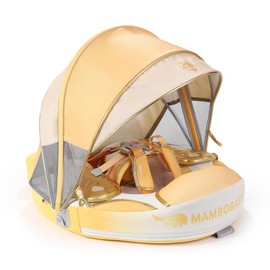 Mambobaby Float with Canopy & Tail Baby Pool Float Non-Inflatable Pool Swim Float Solid Baby Float Angel Soft Waterproof Skin-Friendly Material for Ages 3-24 Months