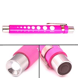 PRECISE CANADA: Pen Light with Pupil Gauge Led Penlight for Doctor Nurse Batteries Free 2ct. Pink