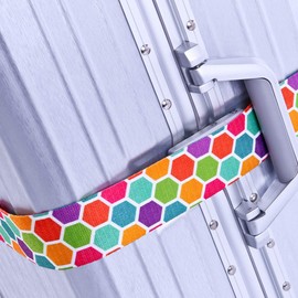 HIMREYLD TSA Luggage Straps for Suitcases 20 to 32 Inch, Cross Adjustable for Travel Airport, 3 Digital Lock, Extra Long 230 and 200 CM, Honeycomb