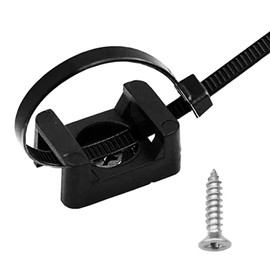 burkfeeg Set of 100 Screw Sockets for Cable Ties, Saddle Mount, Mounting Base for Cable Wire Piping, Cable Tie Holder Set with 100 Pieces Cable Ties, Screws