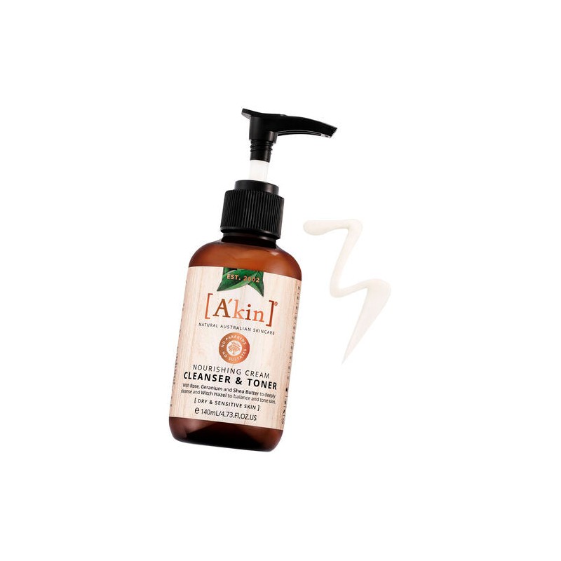 A'kin Nourishing Cream Cleanser & Toner 140mL