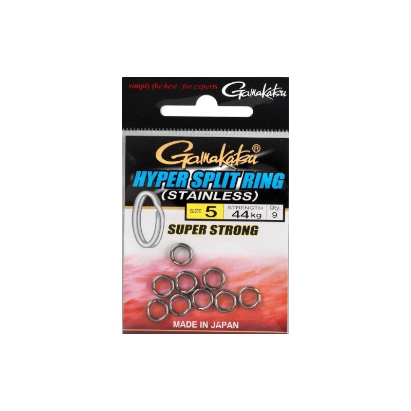 Gamakatsu Hyper Split Ring Black Nickel Spring Rings Size:8