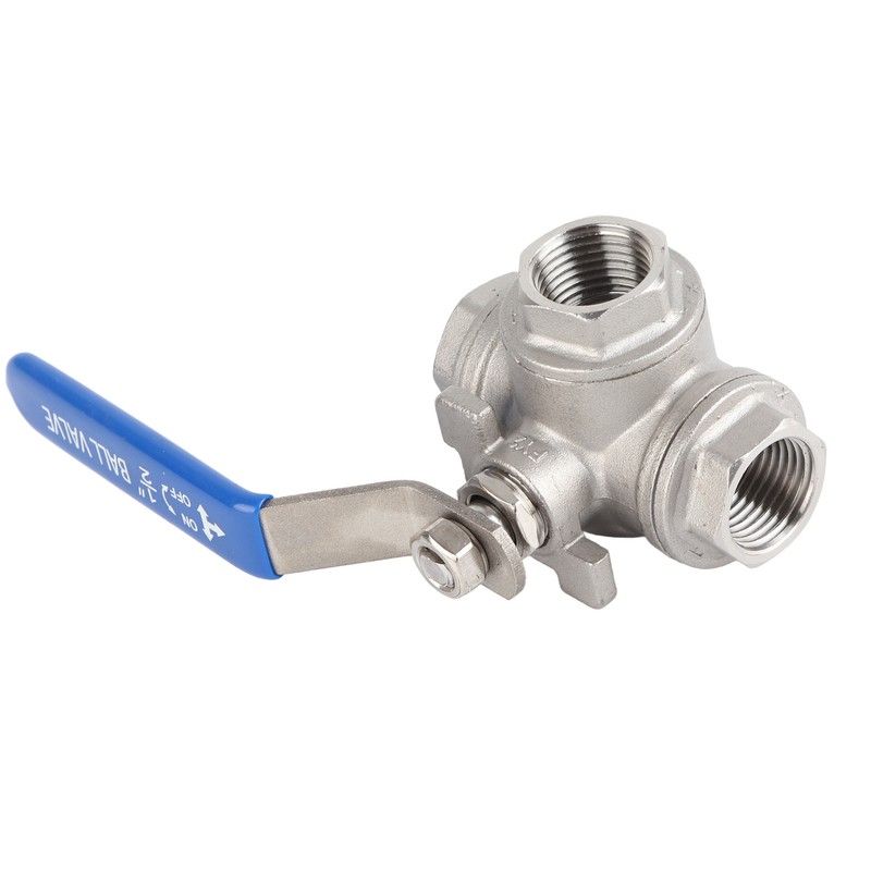 Stainless Steel SUS304 Pipe T Port Ball Valve Three Way