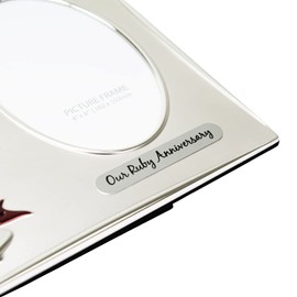 Haysom Interiors Traditional Two Tone Silver Plated 40th Ruby Anniversary Double Picture Frame