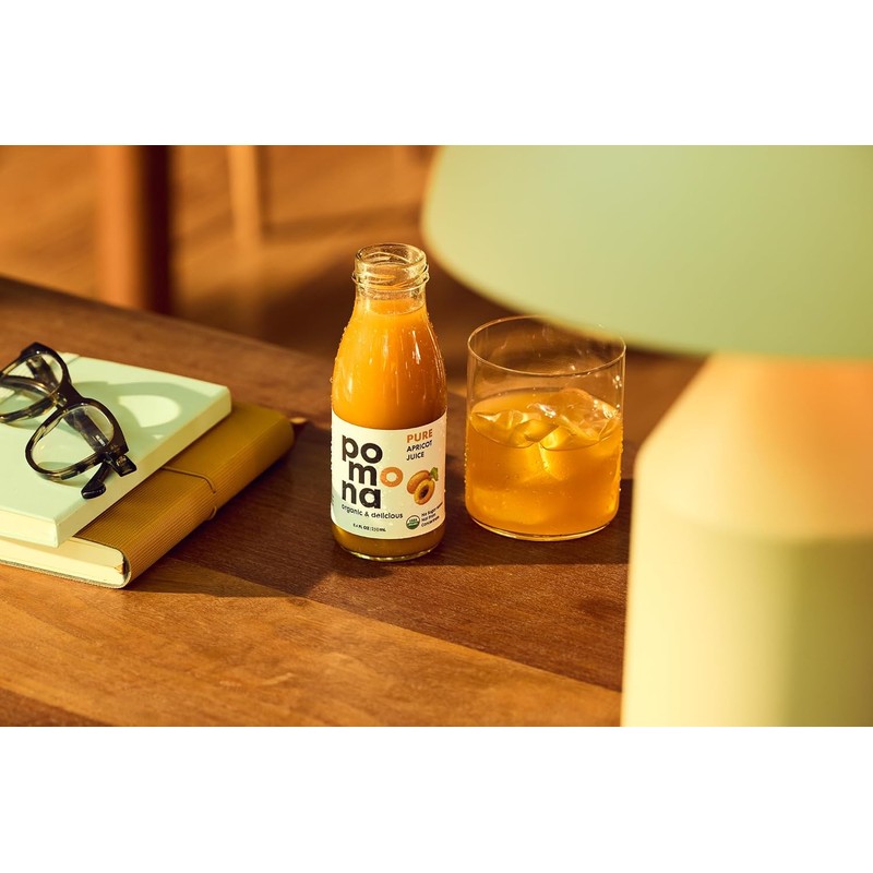 Pomona Organic Apricot Juice, Cold Pressed USDA Organic Juices, 100%