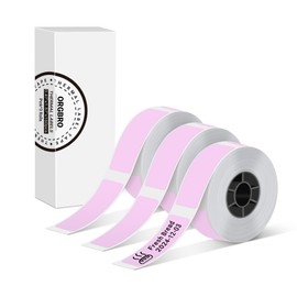 ORGBRO X1 Label Maker Tape, Genuine Thermal Label Print Paper 0.47"×1.57"(12×40mm), 160 Tapes/Roll, 3-Roll, Pink