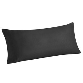 BEDELITE Body Pillow Cover Long Pillow Case, Rayon Made from Bamboo, Breathable & Silky Soft Body Pillow Pillowcase, Cooling Full Body Pillow Case for Hot Sleepers, Night Sweats(Black, 20x54 Inches)
