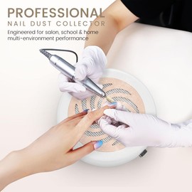 Xezacoi Nail Dust Collector - Professional Dust Collector Nail Tech & Salon, Powerful Suction, Low Noise, HEPA Filter, Easy-Clean System, Portable Manicure Tool for Acrylic Nail Polishing, Corded